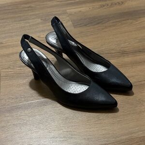 Life Stride Black Slingback Heels